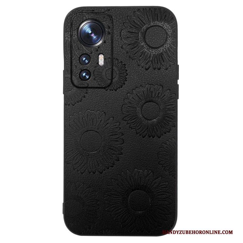 Hoesje voor Xiaomi 12 / 12X Zonnebloemen Van Imitatieleer