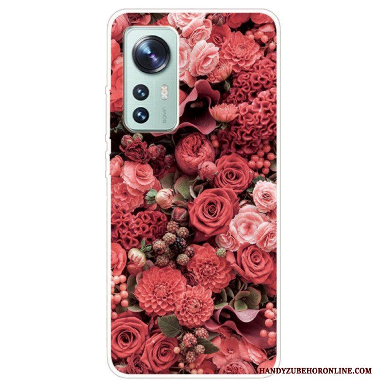 Hoesje voor Xiaomi 12 Pro Siliconen Bloemenvariatie