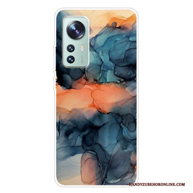 Hoesje voor Xiaomi 12 Pro Siliconen Marmer Aquarel