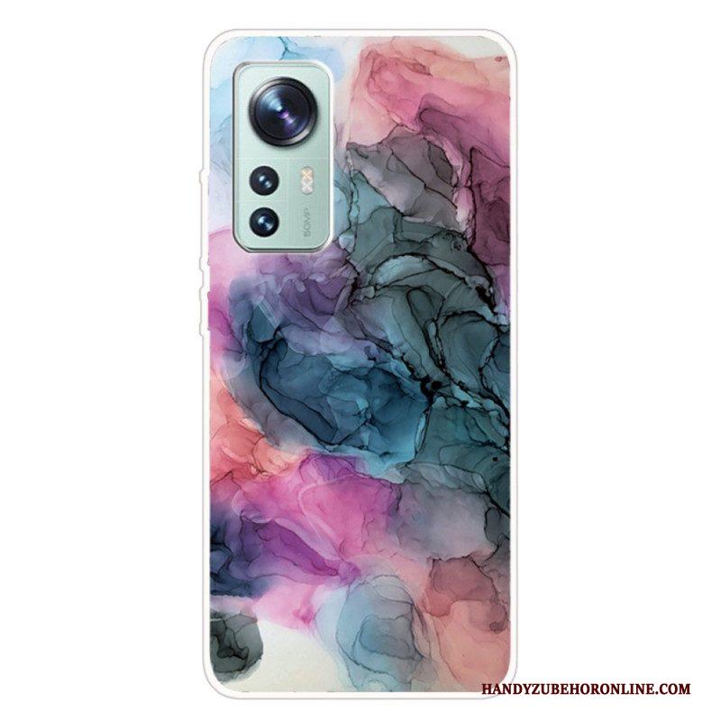 Hoesje voor Xiaomi 12 Pro Siliconen Marmer Aquarel