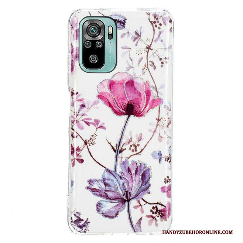 Hoesje voor Xiaomi Redmi Note 10 / 10S Gemarmerde Bloemen