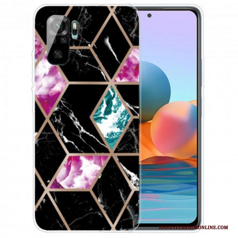 Hoesje voor Xiaomi Redmi Note 10 / 10S Marmer Met Intense Geometrie