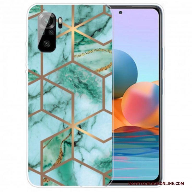 Hoesje voor Xiaomi Redmi Note 10 / 10S Marmer Met Intense Geometrie