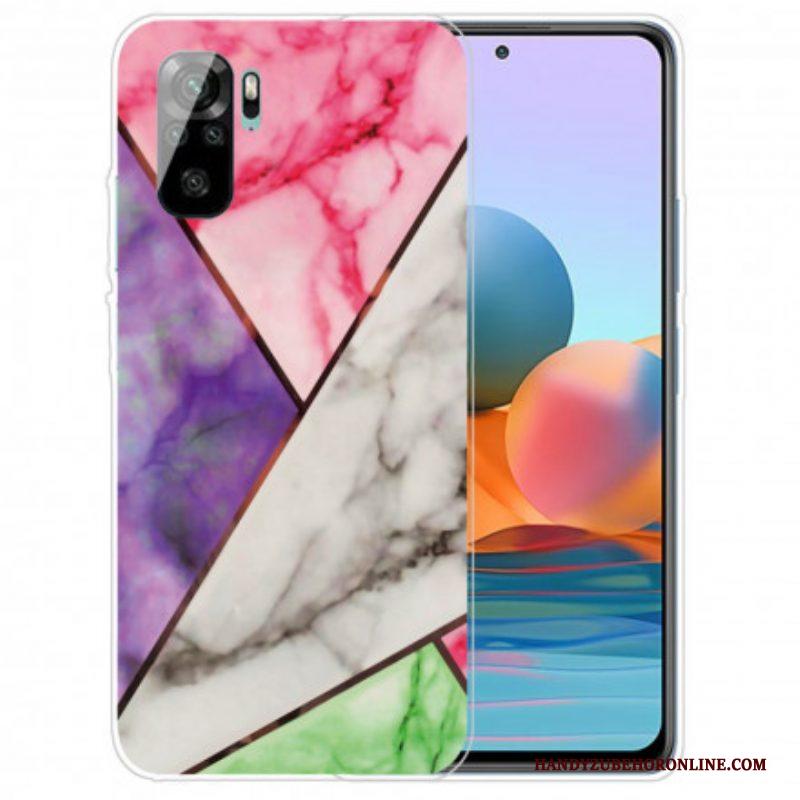 Hoesje voor Xiaomi Redmi Note 10 / 10S Marmer Met Intense Geometrie