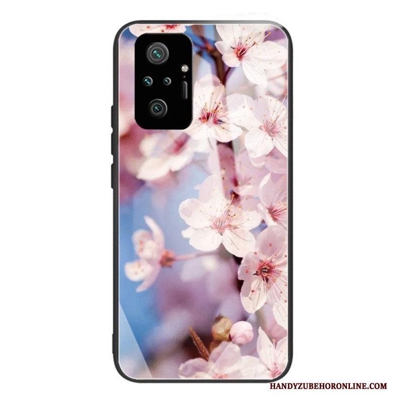 Hoesje voor Xiaomi Redmi Note 10 Pro Gehard Glas Realistische Bloemen