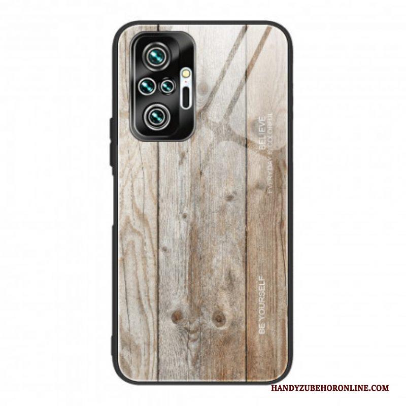 Hoesje voor Xiaomi Redmi Note 10 Pro Houtdesign Gehard Glas