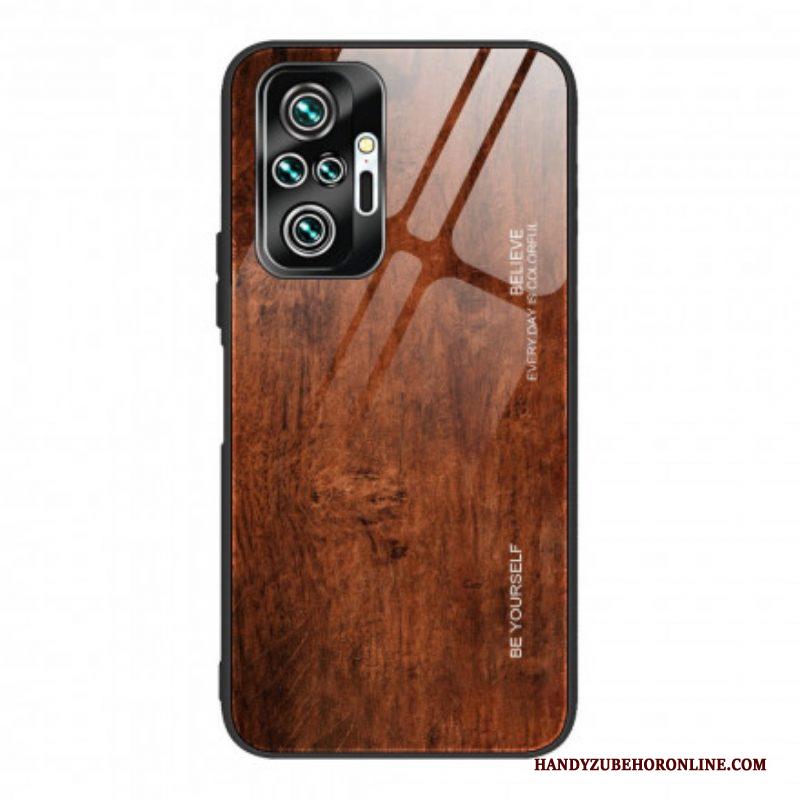 Hoesje voor Xiaomi Redmi Note 10 Pro Houtdesign Gehard Glas