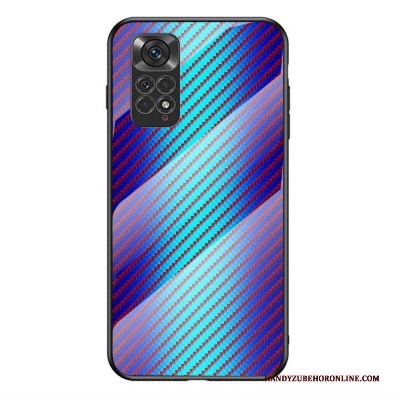 Hoesje voor Xiaomi Redmi Note 11 / 11S Koolstofvezel Gehard Glas