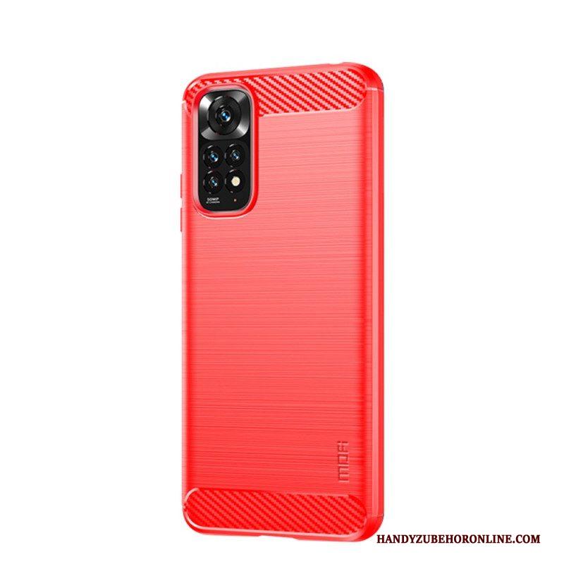 Hoesje voor Xiaomi Redmi Note 11 / 11S Mofi Geborsteld Koolstofvezel