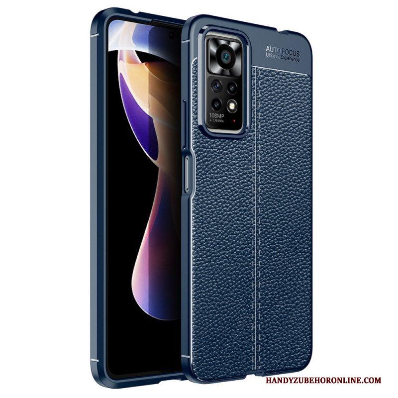 Hoesje voor Xiaomi Redmi Note 11 Pro / 11 Pro 5G Dubbellijnig Litchi-leereffect