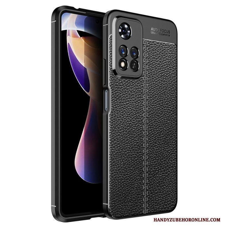 Hoesje voor Xiaomi Redmi Note 11 Pro Plus 5G Dubbellijnig Litchi-leereffect