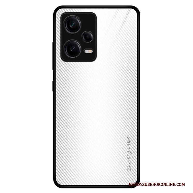 Hoesje voor Xiaomi Redmi Note 12 Pro Koolstofvezel Gehard Glas