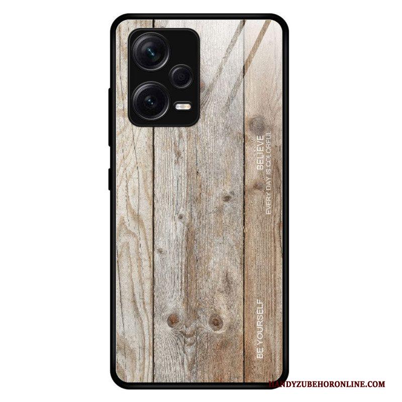 Hoesje voor Xiaomi Redmi Note 12 Pro Plus Houtdesign Gehard Glas