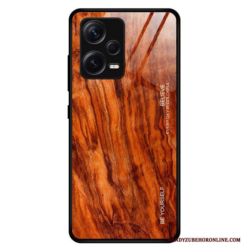 Hoesje voor Xiaomi Redmi Note 12 Pro Plus Houtdesign Gehard Glas