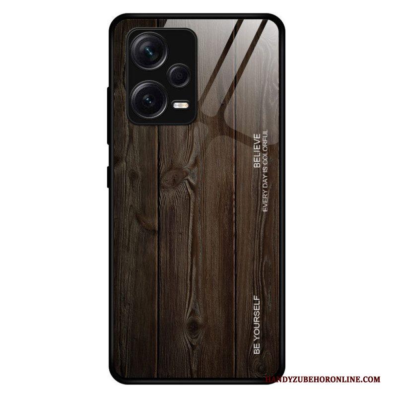 Hoesje voor Xiaomi Redmi Note 12 Pro Plus Houtdesign Gehard Glas