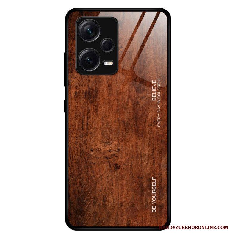 Hoesje voor Xiaomi Redmi Note 12 Pro Plus Houtdesign Gehard Glas