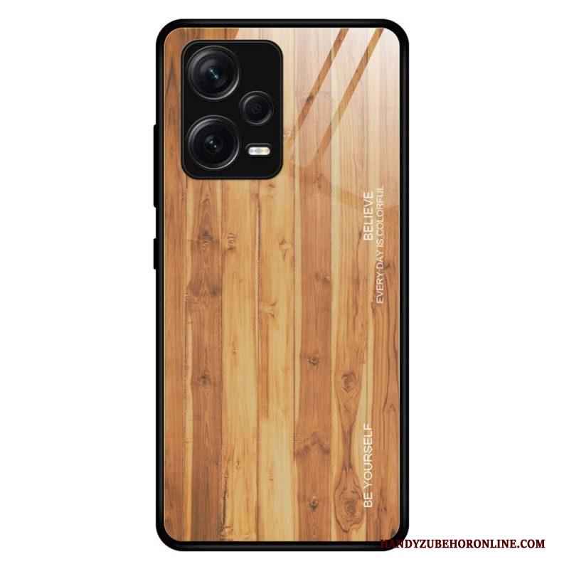 Hoesje voor Xiaomi Redmi Note 12 Pro Plus Houtdesign Gehard Glas