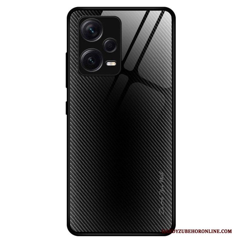 Hoesje voor Xiaomi Redmi Note 12 Pro Plus Koolstofvezel Gehard Glas