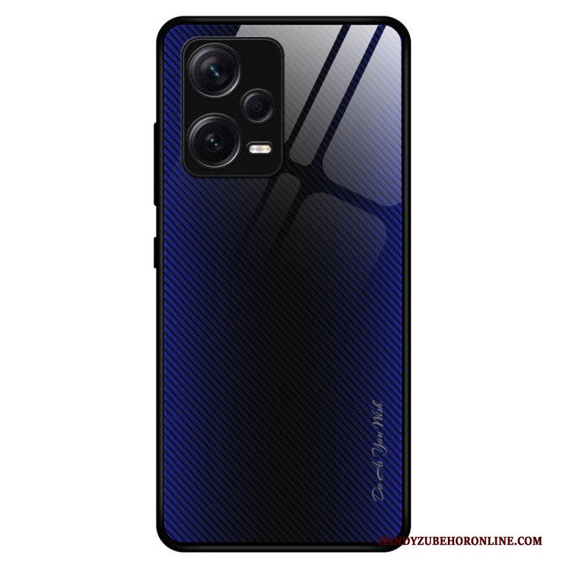 Hoesje voor Xiaomi Redmi Note 12 Pro Plus Koolstofvezel Gehard Glas