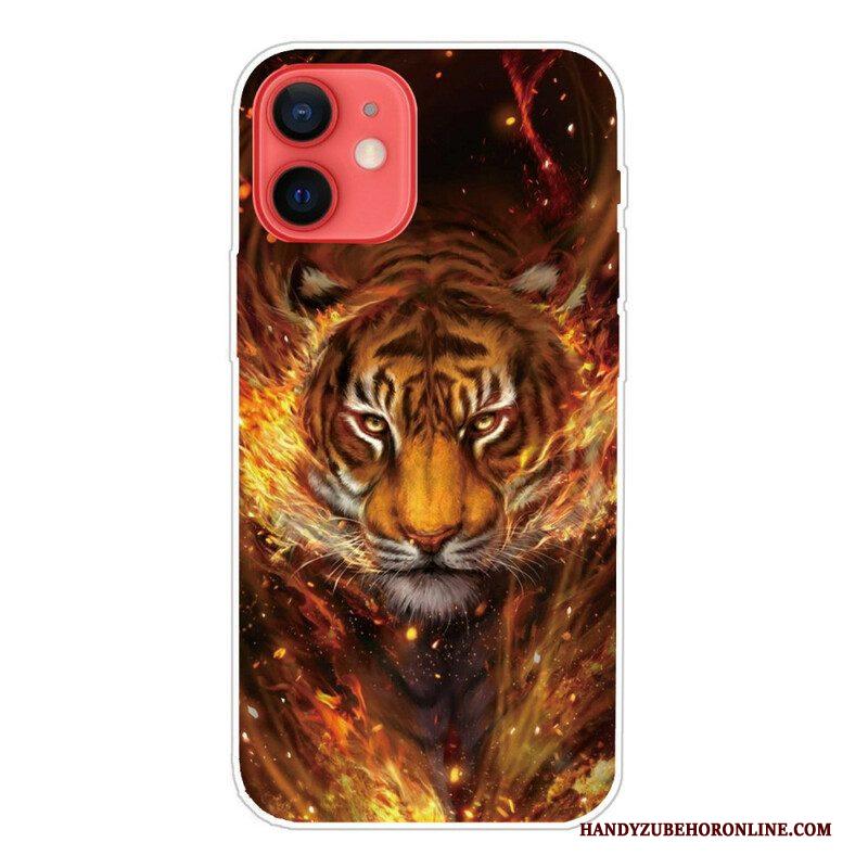 Hoesje voor iPhone 13 Mini Flexibele Tijger