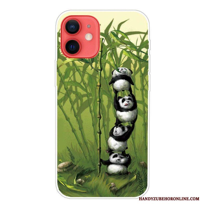 Hoesje voor iPhone 13 Mini Stelletje Panda's