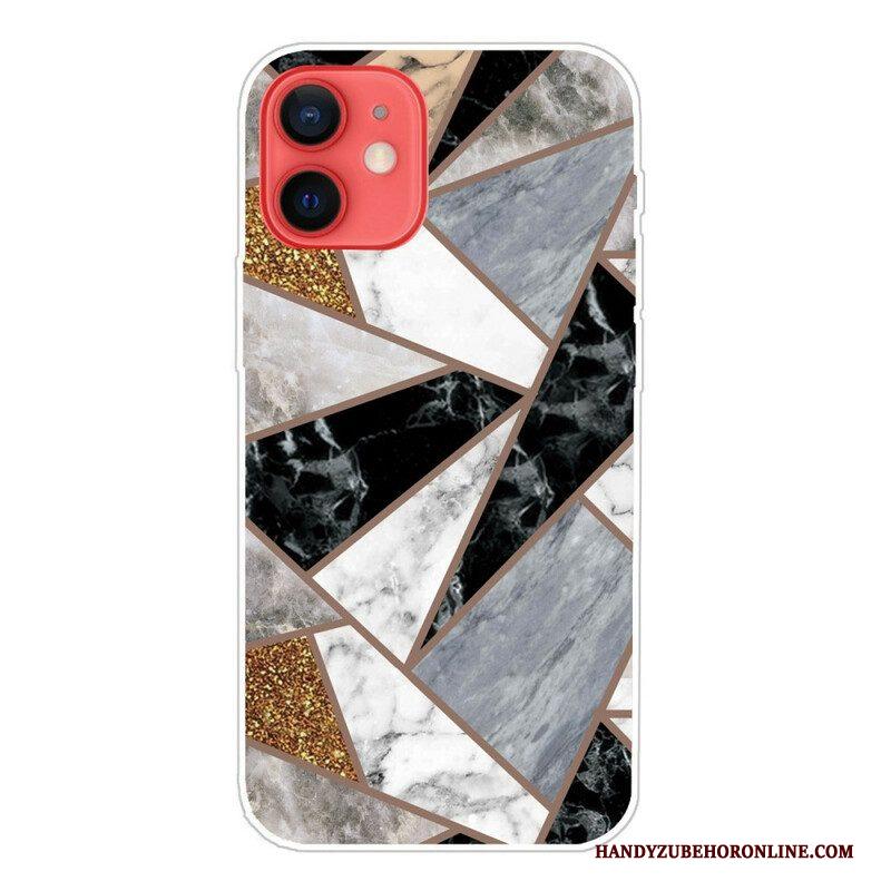 Hoesje voor iPhone 13 Mini Variabel Geometrisch Marmer