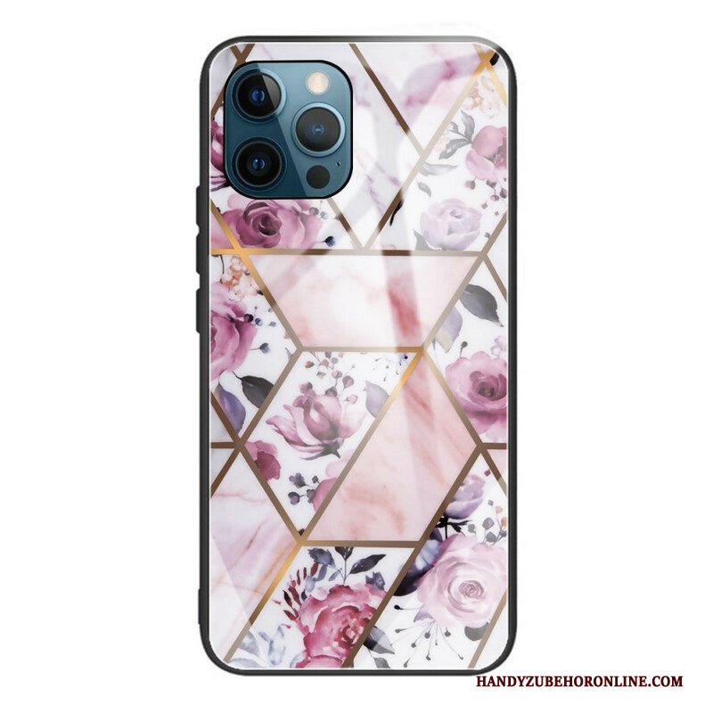 Hoesje voor iPhone 13 Pro Geometrie Marmer Gehard Glas