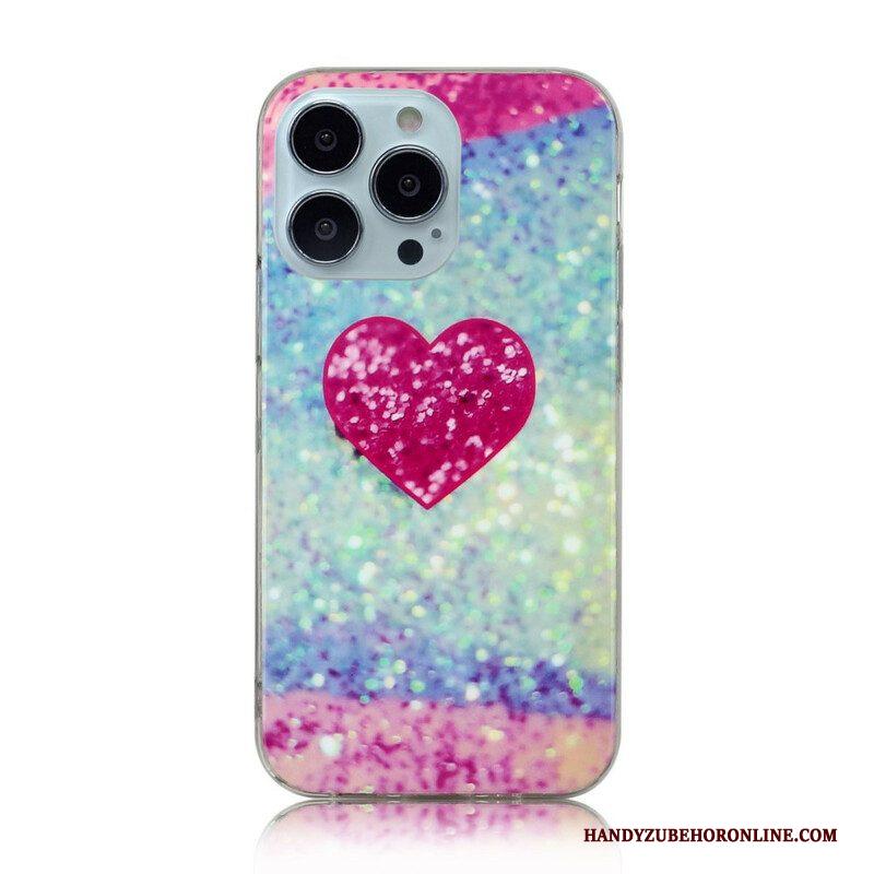 Hoesje voor iPhone 13 Pro Glitter Marmer