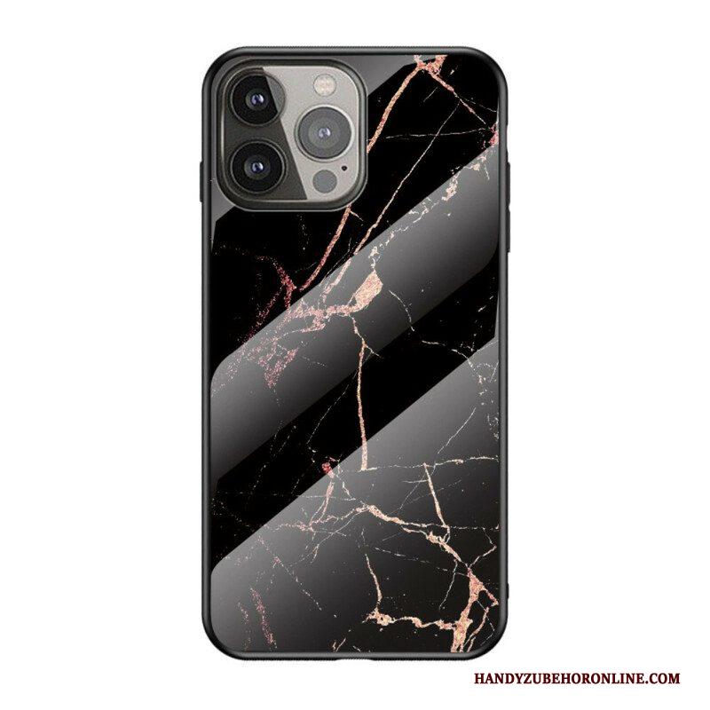 Hoesje voor iPhone 13 Pro Marmeren Kleuren Gehard Glas