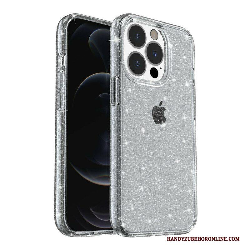 Hoesje voor iPhone 13 Pro Max Transparante Pailletten