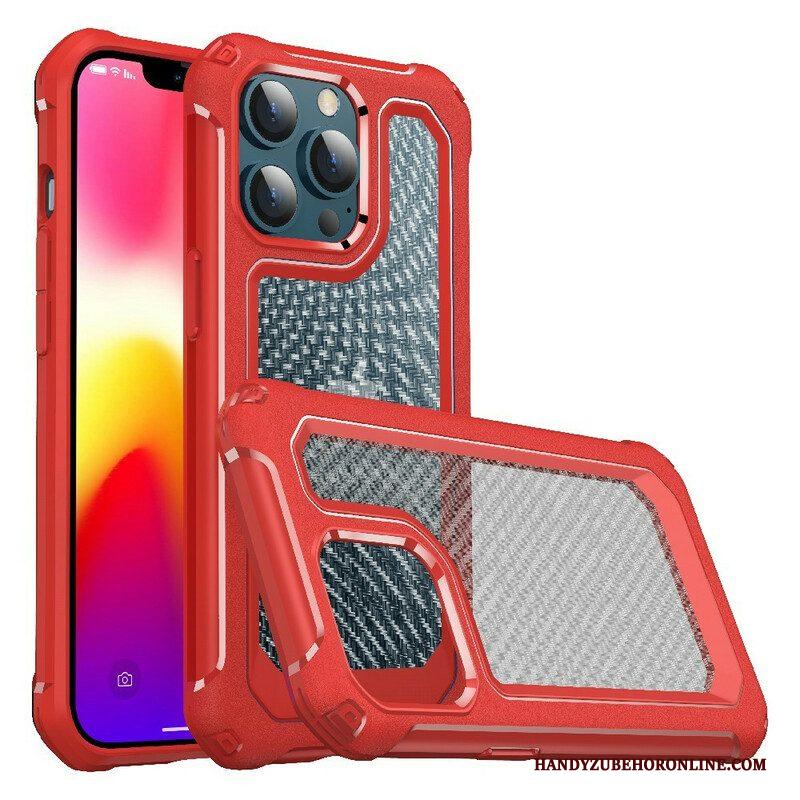 Hoesje voor iPhone 13 Pro Naadloze Koolstofvezeltextuur