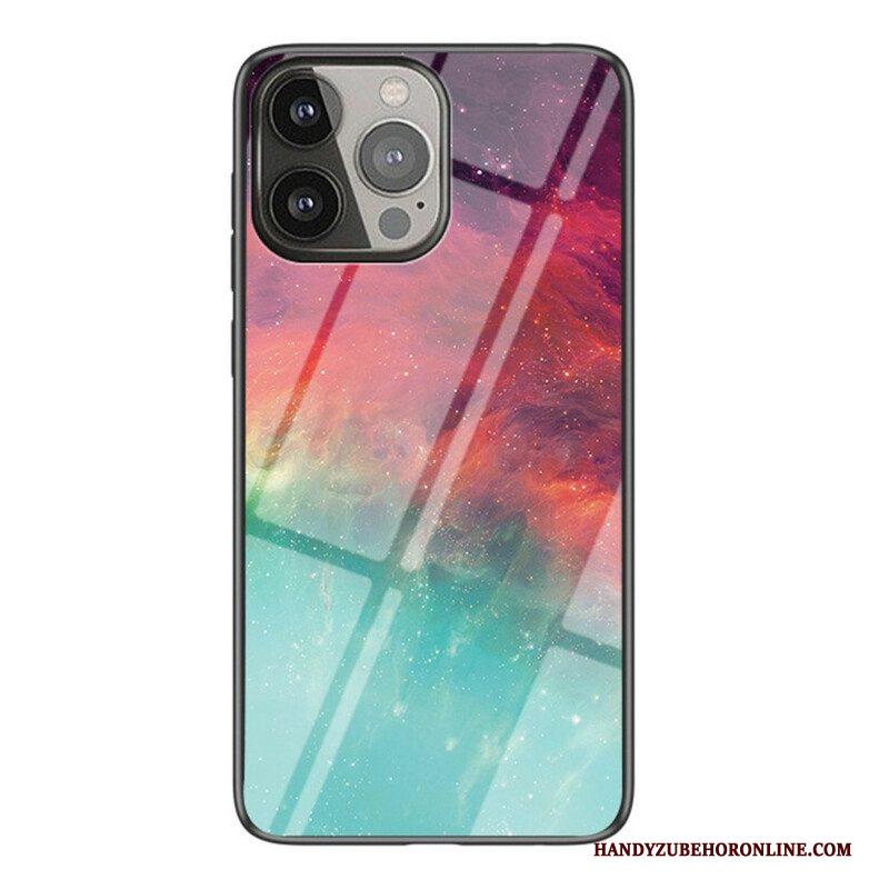 Hoesje voor iPhone 13 Pro Sterrenhemel Gehard Glas