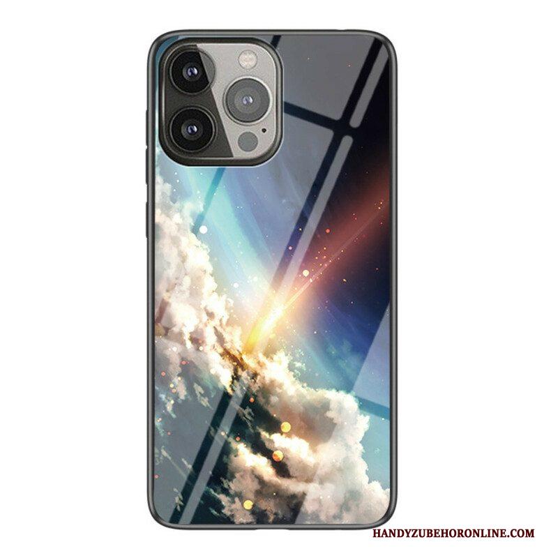 Hoesje voor iPhone 13 Pro Sterrenhemel Gehard Glas