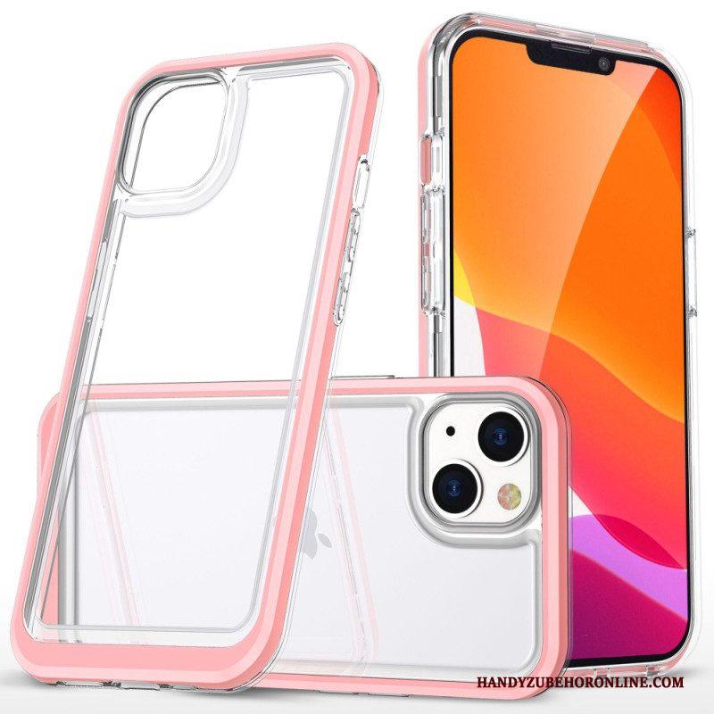 Hoesje voor iPhone 14 Kristal Gekleurde Randen