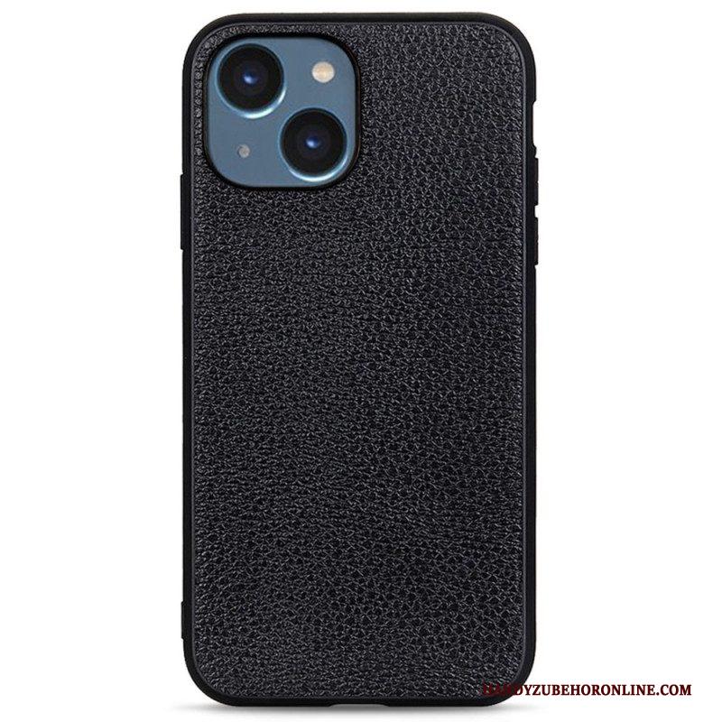 Hoesje voor iPhone 14 Plus Echt Litchi-leer