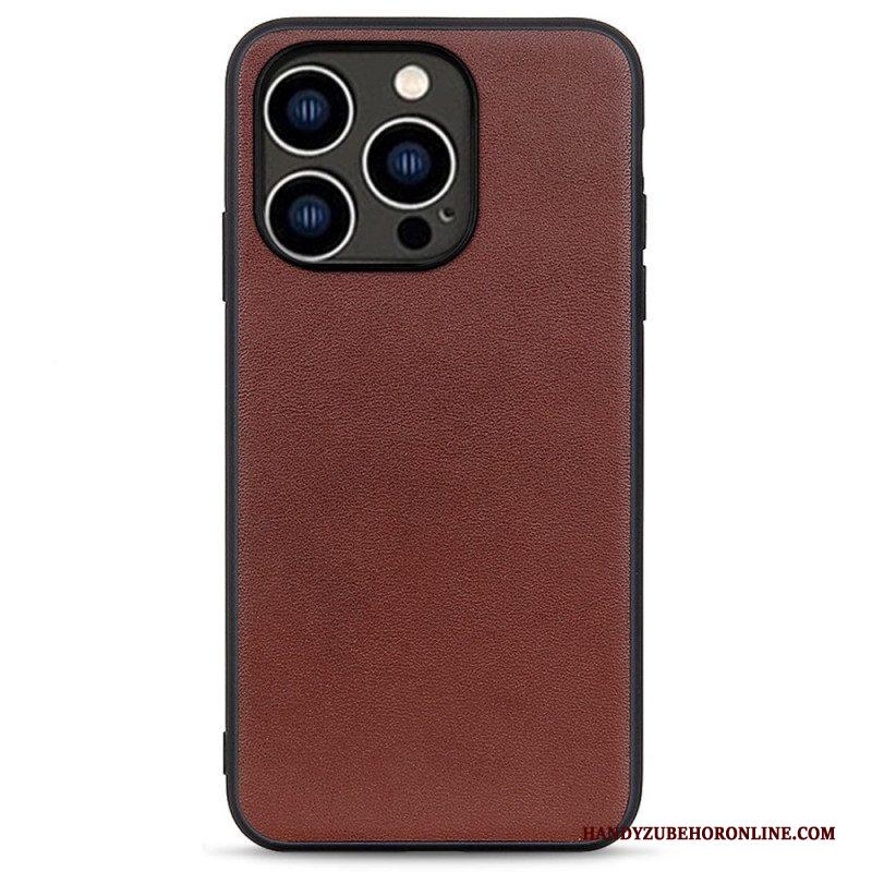 Hoesje voor iPhone 14 Pro Echt Leer