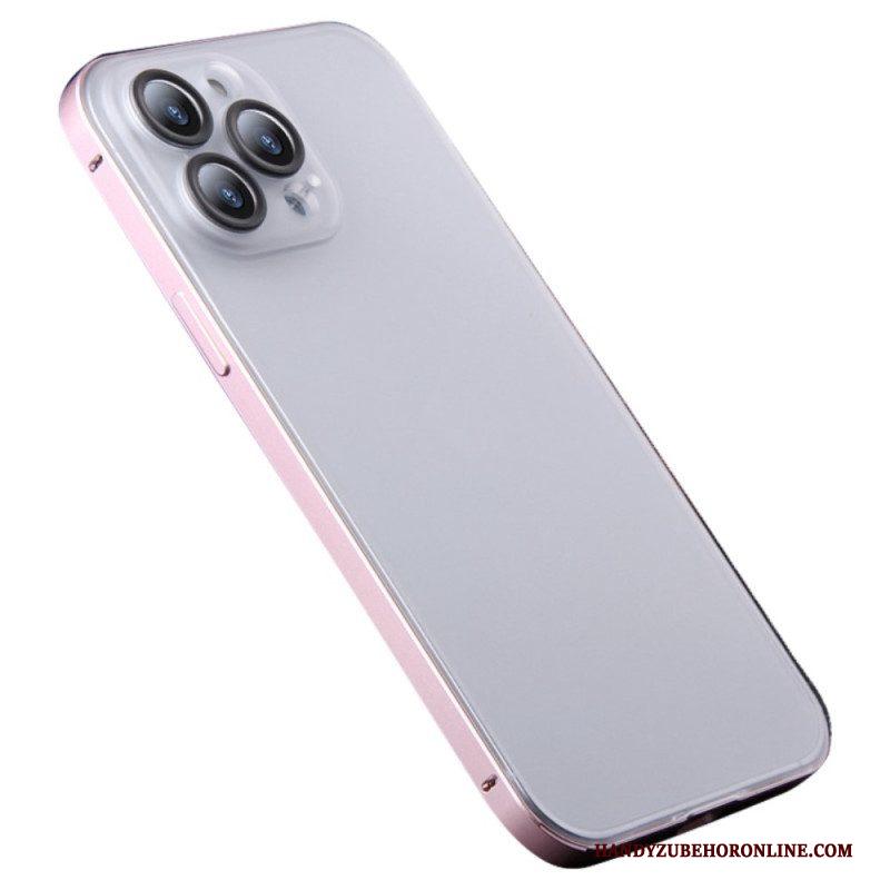 Hoesje voor iPhone 14 Pro Frosted Metalen Effect