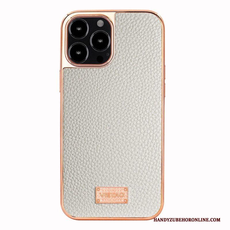 Hoesje voor iPhone 14 Pro Max Kunstleer Lychee Vietao