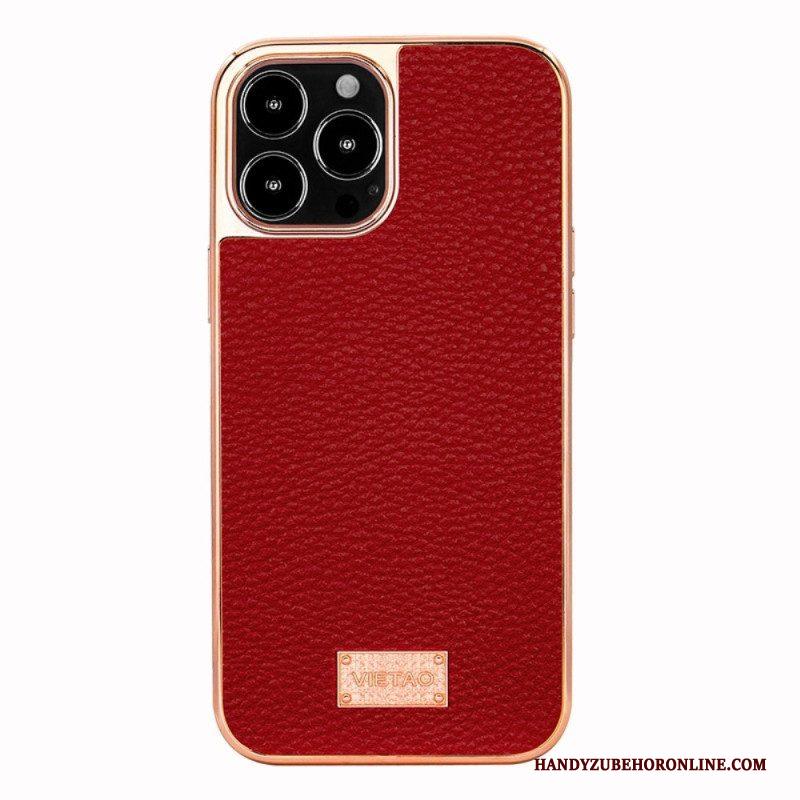 Hoesje voor iPhone 14 Pro Max Kunstleer Lychee Vietao