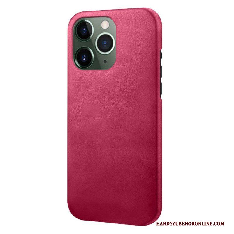 Hoesje voor iPhone 14 Pro Max Leer-effect