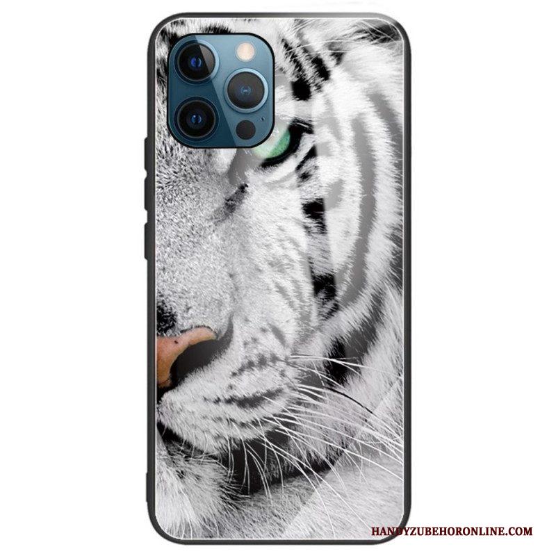 Hoesje voor iPhone 14 Pro Max Tijger Gehard Glas