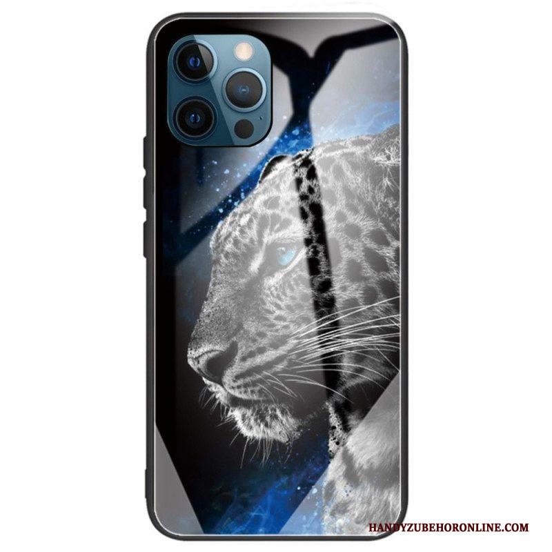 Hoesje voor iPhone 14 Pro Max Tijger Gehard Glas