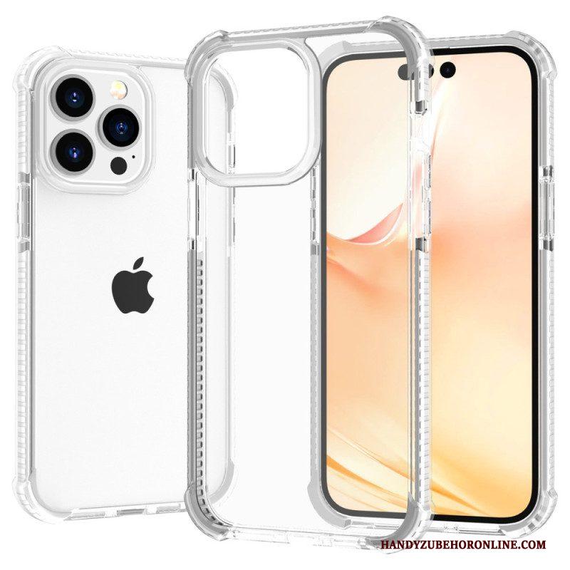 Hoesje voor iPhone 14 Pro Max Transparant Gekleurde Randen