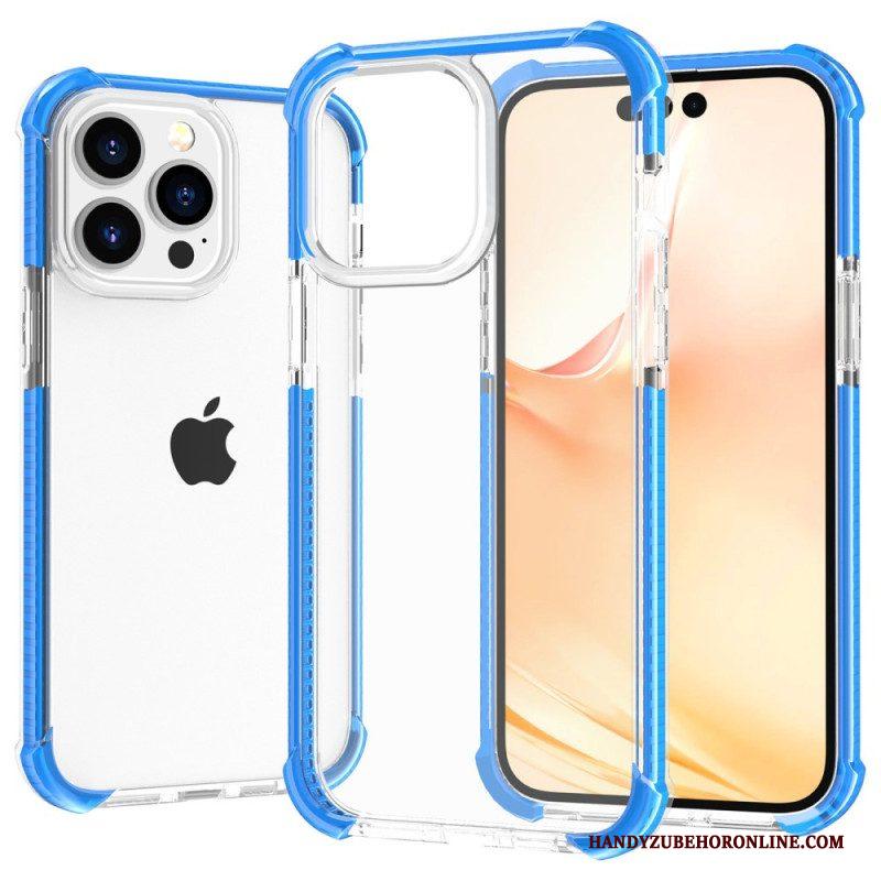 Hoesje voor iPhone 14 Pro Max Transparant Gekleurde Randen