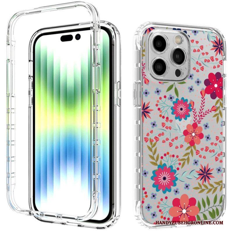 Hoesje voor iPhone 14 Pro Max Verbeterde Bloemen