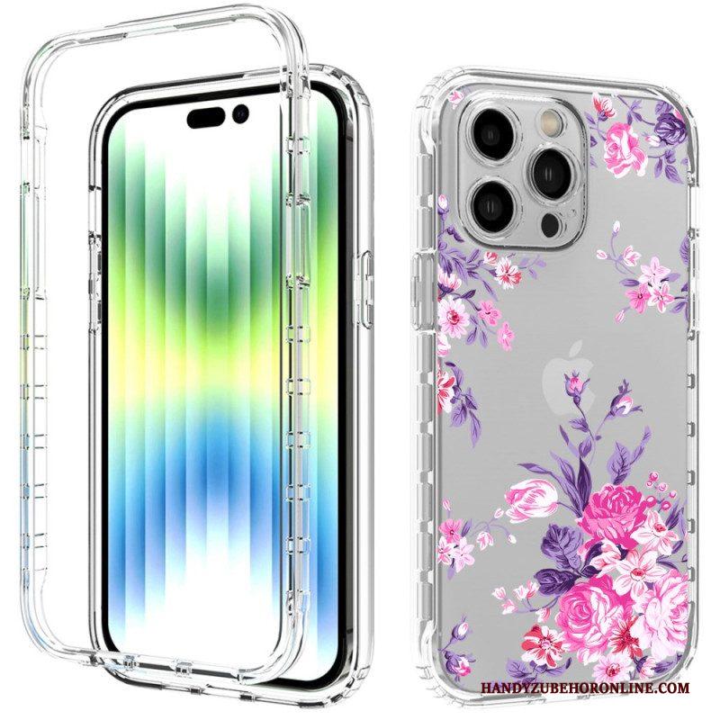 Hoesje voor iPhone 14 Pro Max Verbeterde Bloemen