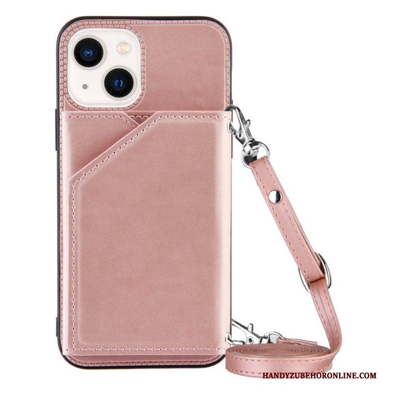 Hoesje voor iPhone 14 Schouderband Kaarthouder