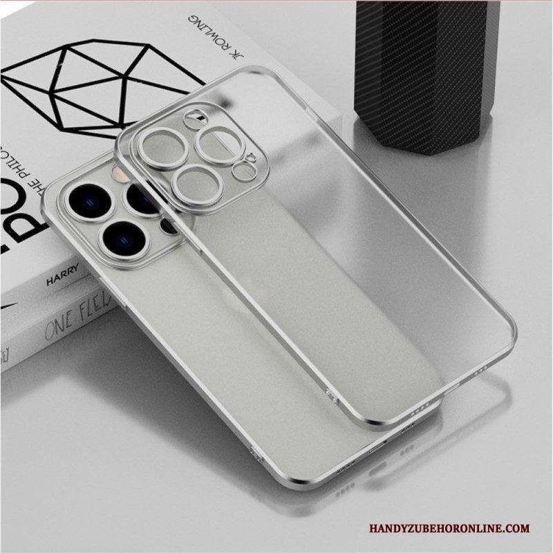 Hoesje voor iPhone 14 Transparante Metalen Stijl