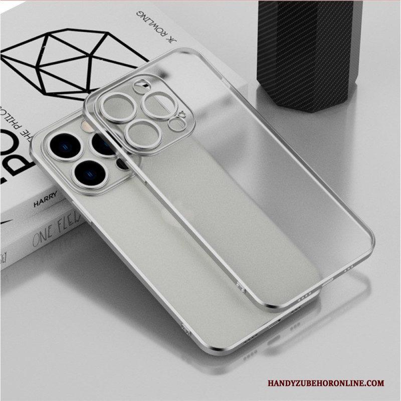 Hoesje voor iPhone 14 Transparante Metalen Stijl