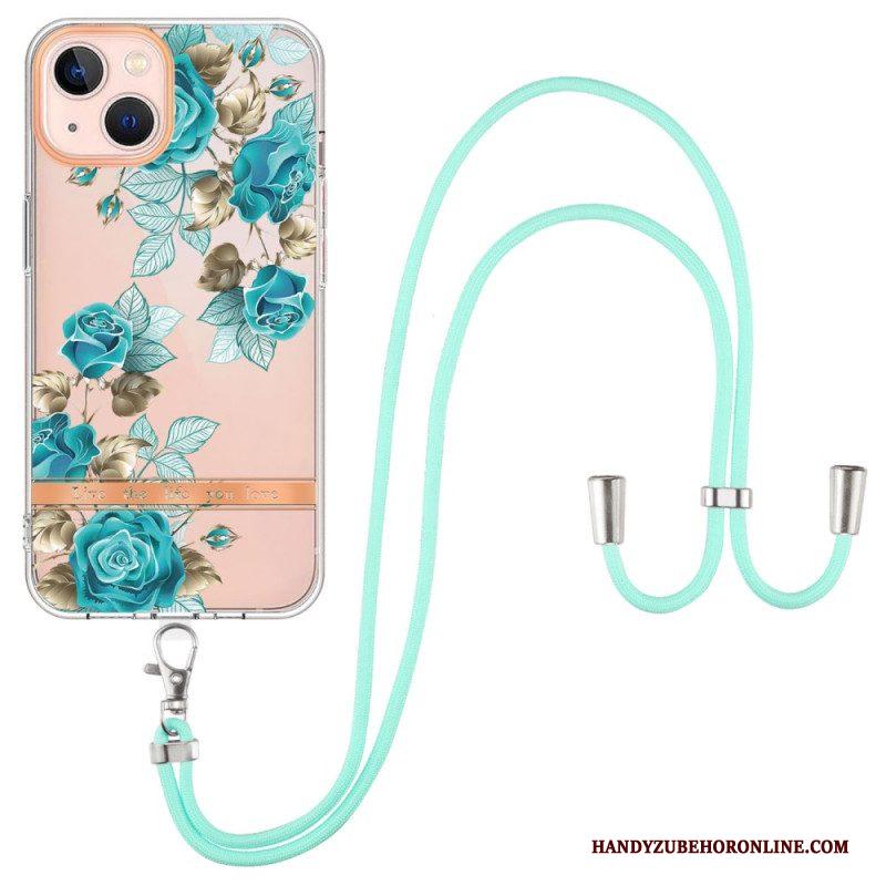 Hoesje voor iPhone 15 Plus Met Koord Cordonbloemen